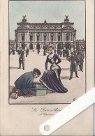 75 Paris, Les Petits Métiers,  Illustrateur Frédillo, Le Décrotteur Et L'Opéra (carte Colorisée), D5113 - Artigianato Di Parigi