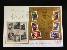 Enveloppe 1er Jour GF Soie "Etoiles Du Jazz" - 13/07/2002 - BF50 - 3500/3505 - 2000-2009