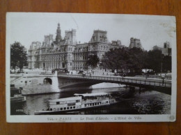 Carte Postale 144 Paris Le Pont D'Arcole L'Hotel De Ville Marque Rose X - Bruggen