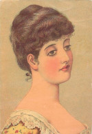 Véritable Chromolithographie : BEAU PORTRAIT DE JEUNE FEMME. - Andere & Zonder Classificatie