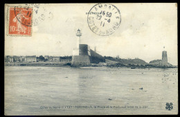 Cpa Du Portrieux Le Phare Et Le Port , Vue Prise De La Mer  -- Saint Quay       STEP196 - Saint-Quay-Portrieux