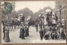 CPA 75 - PARIS - Départ Pour Les Courses , Place De La Concorde - SUPERBE ANIMATION ATTELAGES - Sonstige & Ohne Zuordnung