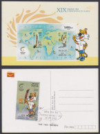 Inde India 2010 Maximum Max Card Commonwealth Games, Sport, Sports, Delhi, Shera Mascot, Tiger, World Map - Storia Postale