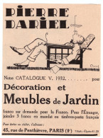 1932 - Publicité - Meubles De Jardin Pierre Dariel Au 45 Rue De Penthièvre à Paris 8ème - Advertising