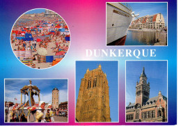 Dunkerque 5 Vues ( Plage , Communauté Urbaine , Procession De Notre Dame Des Dunes , Beffroi , Hôtel De Ville - Dunkerque