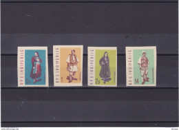 ALBANIE 1962 COSTUMES Yvert 593-596 ND, Michel 695-698 B NEUF** MNH Cote Yv 35 Euros - Albanie