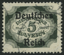 DIENSTMARKEN D 51 O, 1920, 5 M. Grünschwarz, Pracht, Gepr. Infla, Mi. 35.- - Service