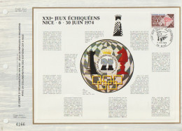 Chess/Schach France/Frankreich 08.06.1974 Special FDC Print, FDC Sonderdruck [206] - Scacchi
