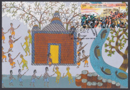 Inde India 2007 Maximum Max Card 1857 First War Of Independence, Horse, Horses, Anti-British Rebellion, Painting, Art - Covers & Documents