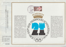 Chess/Schach France/Frankreich 08.06.1974 Special FDC Print, Deutsch, FDC Sonderdruck [208] - Schaken