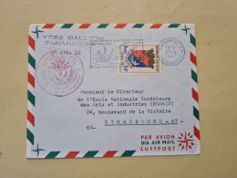 Lettre 1967 MADAGASCAR TANANARIVE FLAMME ENTETE LYCEE GALLIENI SERVICE ACADEMIQUE - Madagascar (1960-...)