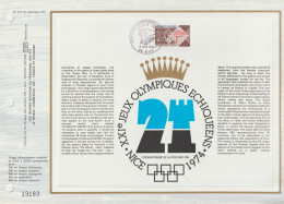 Chess/Schach France/Frankreich 08.06.1974 Special FDC Print, Englisch, FDC Sonderdruck [209] - Scacchi