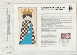 Chess/Schach France/Frankreich 08.06.1974 Special FDC Print, FDC Sonderdruck [214] - Schaken