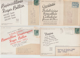 4 Cartes Postales Publicitaires De Produits Médicaux . Années 1950 - Advertising
