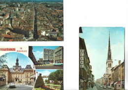 3cartes 1976-86 / 69 VILLEFRANCHE / Flamme Postale - Villefranche-sur-Saone