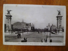 Carte Postale 170 Paris Perspective Du Pont Alexandre III Marque Rose X - Puentes