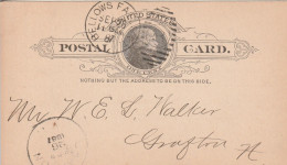 USA - POST CARD - National Bank Of Bellows Falls : Le 26/09/1887 Pour Crafton - ...-1900