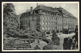 AK Donaueschingen, Schloss Mit Donauquelle  - Donaueschingen