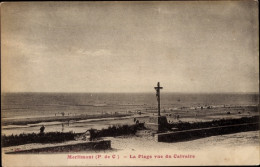 CPA Merlimont Pas De Calais, Strand Von Calvaire Aus Gesehen - Other & Unclassified