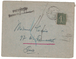 Paris - Lettre Pour Paris - Lettre Rebutée - Rebuts Bureau 892 - 1919 - Posttarife