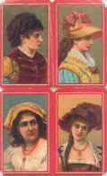 Véritable Chromolithographie : ENSEMBLE DE 4 VIGNETTES. PORTRAITS FEMININS. - Sonstige & Ohne Zuordnung