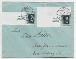 GGERMANY REICH HITLER 6C BDF X2 LETTTE COVER BRIEF EDENKOBEN 11.8.1937 TO GERMANY - Cartas & Documentos