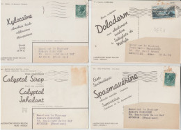 4 Cartes Postales Publicitaires De Produits Médicaux . Années 1950 - Publicité