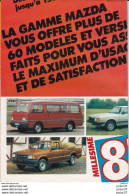 Dépliant Gamme Mazda 1987,323.,626, 929, RX7, B 2200, T 2500, E 2000 - Reclame