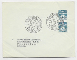 DANMARK 4 ORE X2 LETTRE COVER IJYLIAND SKIVE HAVNEBYEN MIDT 9.9.1947 BOAT TP SUISSE - Briefe U. Dokumente