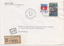 37076# LETTRE FRANCHISE PARTIELLE RECOMMANDE Obl TETERCHEN MOSELLE 1967 Pour METZ 57 - Lettres & Documents