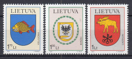 LITHUANIA 2001 Coat Of Arms MNH(**) Mi 774-776 #Lt1051 - Litouwen