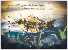 Kosovo Stamps 2024. Europa CEPT: Underwater Flora & Fauna. Fish. Block MNH - Kosovo