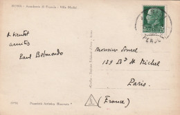 AUTOGRAPHE DE PAUL BELMONDO SCULPTEUR SUR CARTE POSTALE PHOTO VILLA MEDICIS 1930 - Painters & Sculptors