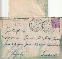 ITALIE - LETTRE - Taggia Le 01/07/1929 Pour Savona (lettre écrite Incluse) - Poststempel