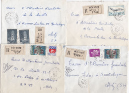 37080# LOT 21 LETTRES FRANCHISE PARTIELLE RECOMMANDE Obl UCKANGE MOSELLE 1967 1968 Pour METZ 57 - Storia Postale