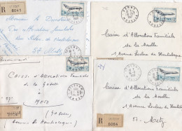 37083# LOT 4 LETTRES FRANCHISE PARTIELLE RECOMMANDE Obl VERNY MOSELLE 1967 1968 Pour METZ 57 - Covers & Documents