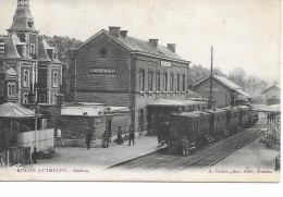 Roisin-Autreppe  La Gare Avec Le Train  ( Honnelle) - Honnelles