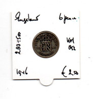 ENGELAND 6 PENCE 1946 ZILVER - Autres & Non Classés