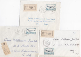 37084# LOT 5 LETTRES FRANCHISE PARTIELLE RECOMMANDE Obl VIC SUR SEILLE MOSELLE 1967 1968 Pour METZ 57 - Cartas & Documentos