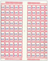 FRANCE TIMBRES FICTIFS FEUILLE COMPLETE TIMBRES USAGE COURANT N° F 207 - Fictie