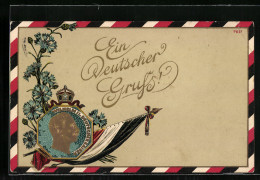 Künstler-AK Bruno Bürger & Ottillie Nr. 7017: Portrait Wilhelm II. Mit Kornblumen  - Other & Unclassified