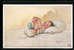 Künstler-AK Wally Fialkowska: Baby Im Bett  - Fialkowska, Wally