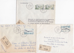 37085# LOT 3 LETTRES FRANCHISE PARTIELLE RECOMMANDE Obl VIGY MOSELLE 1967 Pour METZ 57 - Storia Postale