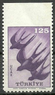 Turkey; 1959 Airmail Stamp 125 K. ERROR "Imperf. Edge" - Unused Stamps