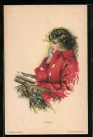 Künstler-AK Pearle Fidler LeMunyan: American Girl No. 85, A Tonic, Mädchen In Roter Jacke  - Sonstige & Ohne Zuordnung