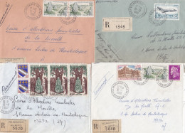 37086# LOT 12 LETTRES FRANCHISE PARTIELLE RECOMMANDE Obl VOLMERANGE LES MINES MOSELLE 1967 1968 Pour METZ 57 - Storia Postale