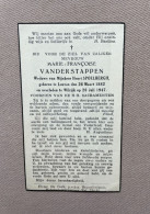 VANDERSTAPPEN Marie Françoise °LEUVEN 1882 +WILRIJK 1947 - SPOELBERGH - Obituary Notices