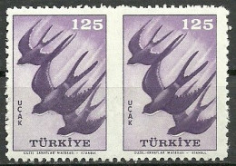 Turkey; 1959 Airmail Stamp 125 K. ERROR "Partially Imperf." - Unused Stamps