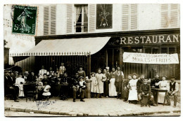 Hôtel-restaurant MARECHAL 12 Passage Frequel Paris 20e Carte-photo 1909 - Cafés, Hôtels, Restaurants