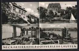 AK Lauffen / Neckar, Gasthaus Neckarterrasse Bootsverleih, Innenansicht, Terrasse  - Otros & Sin Clasificación